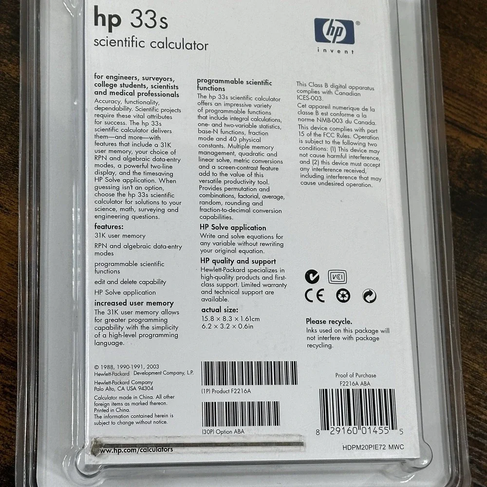 hp 33s scientific calculator BRAND‎ NEW SEALED